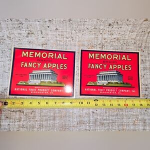 Memorial Fancy Apple Crate Labels
